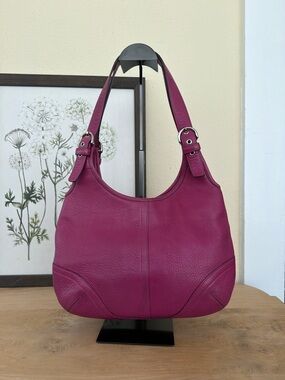 Coach Hot Pink Leather Hobo Shoulder Bag